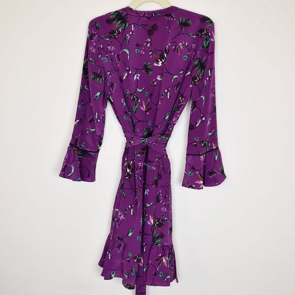 TANYA TAYLOR Nomi Vine Silk Wrap Dress NEW - Picture 10 of 13
